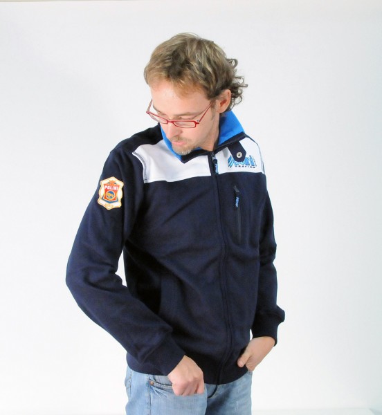 Polini Sweat Shirt Jacke, Race Team Plushy, Unisex, Größe: M, blau, weiss