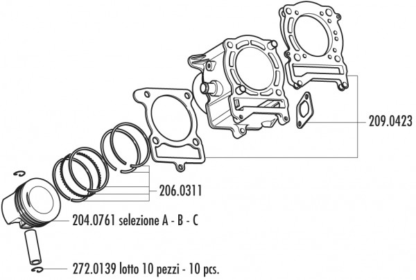 Polini Zylinderkit, Gusseisen, Ø 63 mm