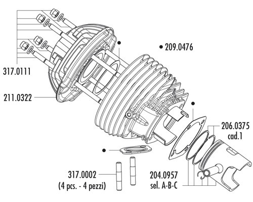 Polini Zylinderkit, Aluminium, Ø 58 mm