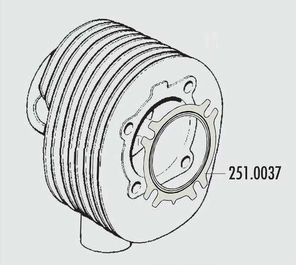 Polini Zylinderkopfdichtung, Vespa PX 200&gt;221 ccm